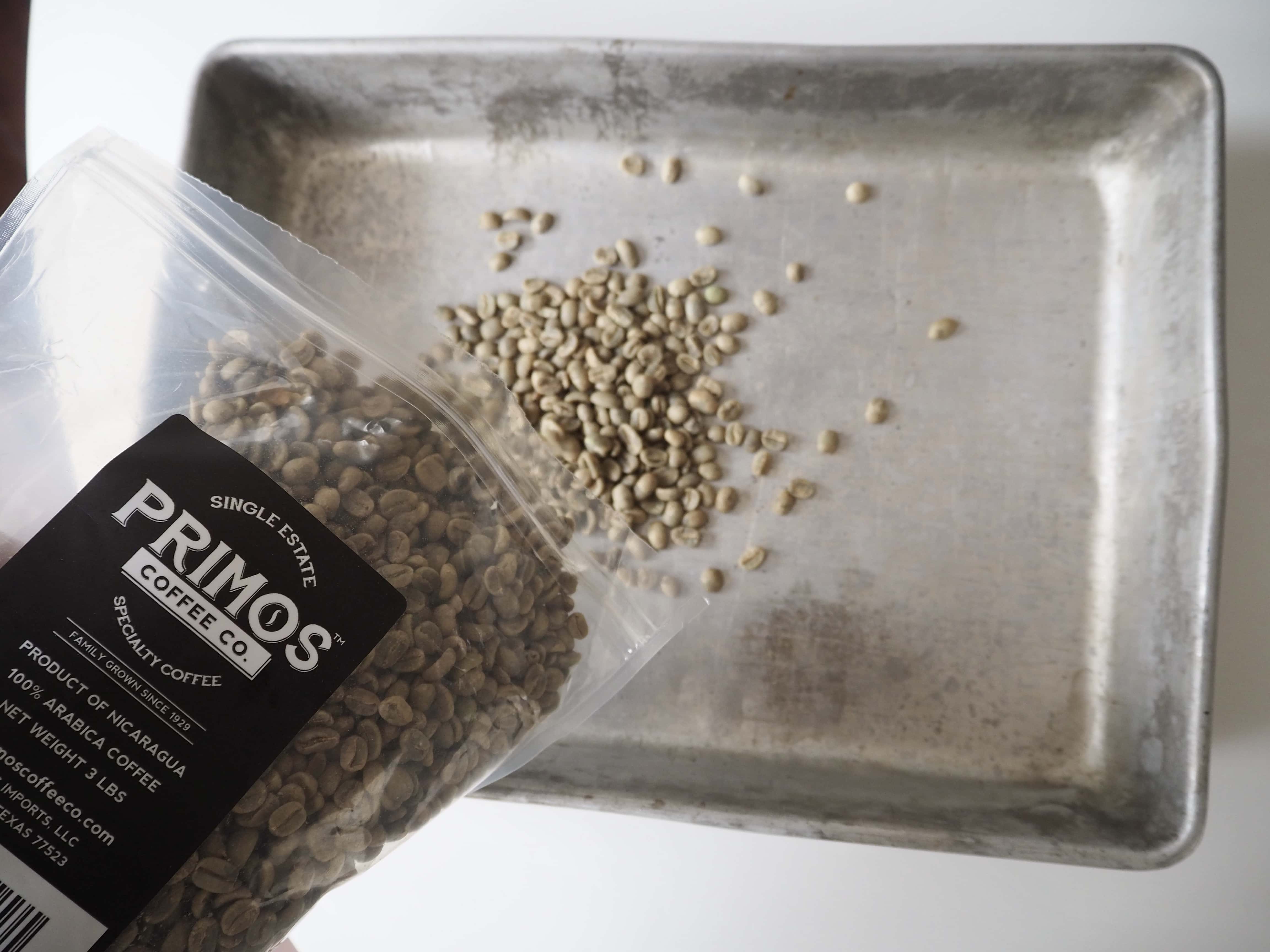 Oven roasting coffee beans