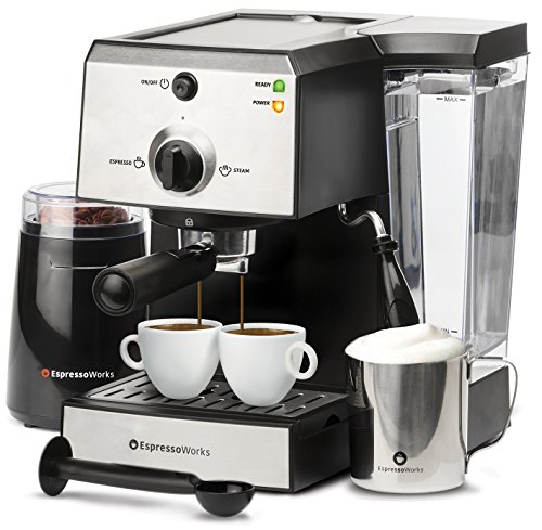 EspressoWorks 7 Pc All-In-One Espresso Machine &amp; Barista Bundle Set
