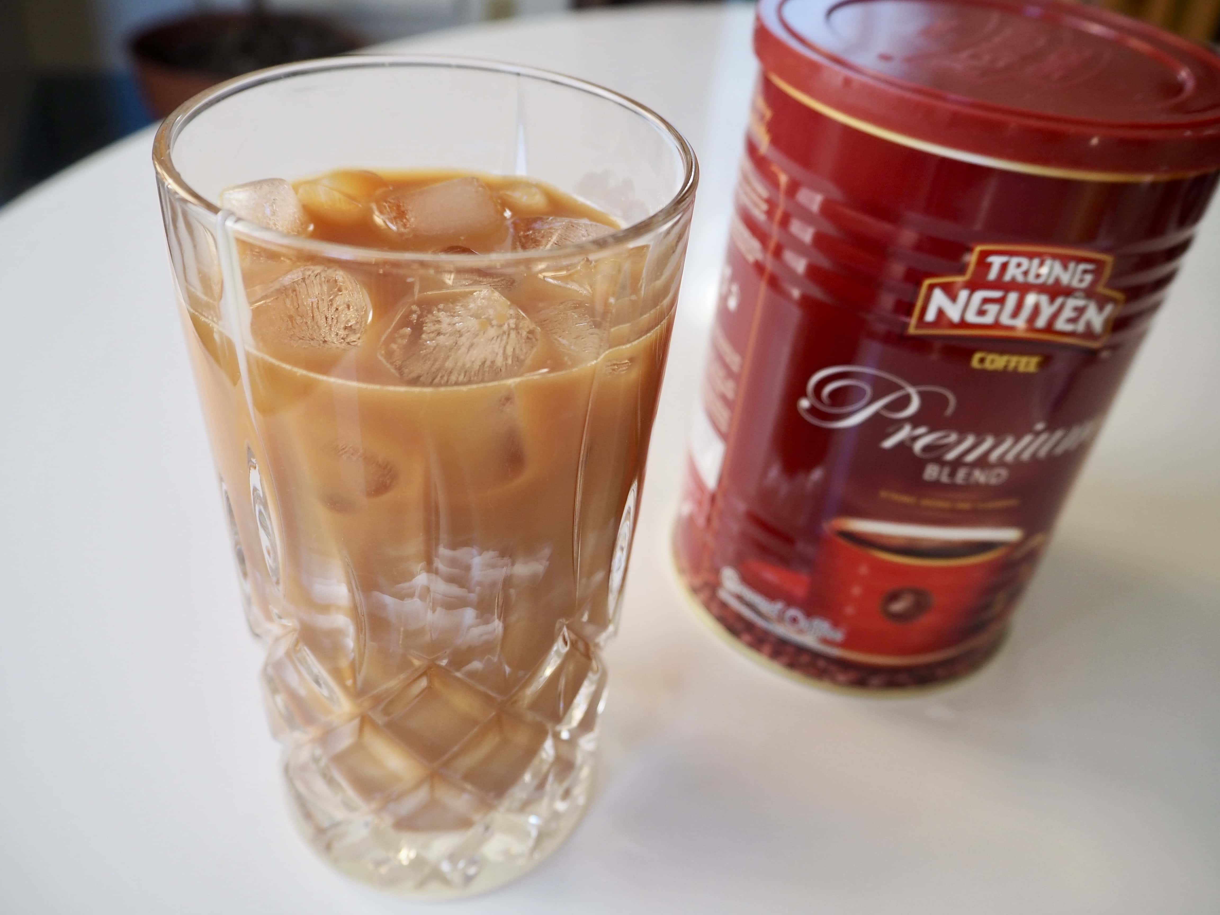 Vietnamese iced coffee stirred