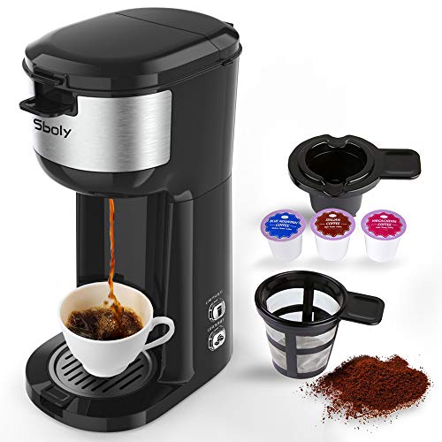 Sboly Single Serve K Cup Coffee &amp; Ground Coffee Maker
