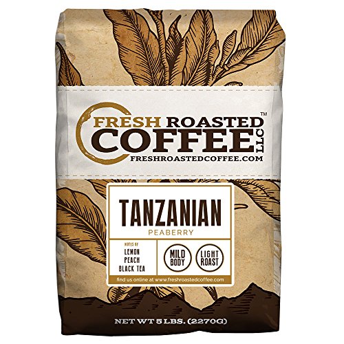 Tanzanian Peaberry Coffee, Whole Bean Bag, Fresh Roasted Coffee LLC