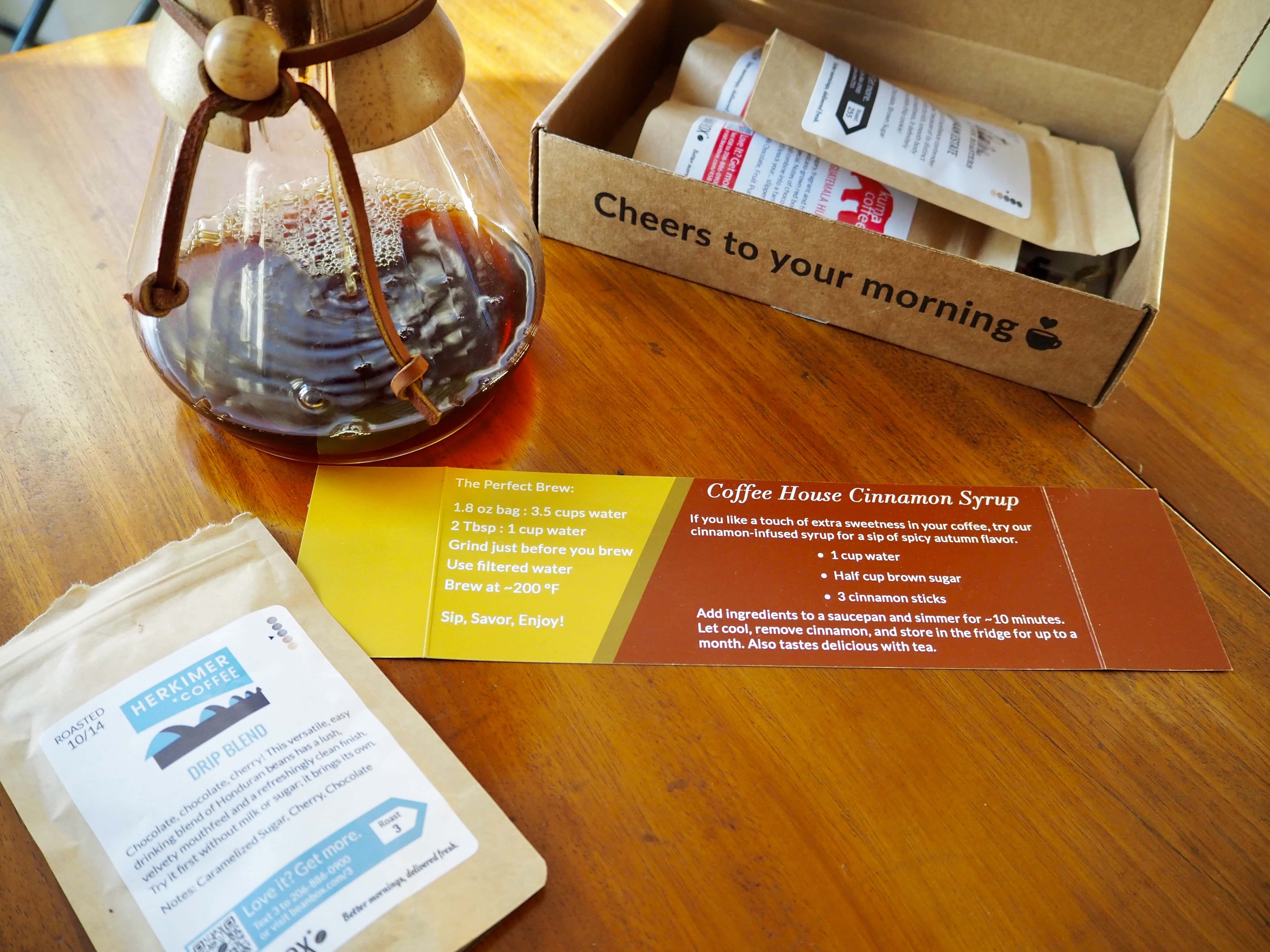 Bean Box coffee brewing