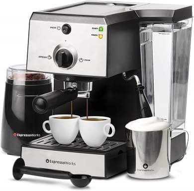 EspressoWorks 7 Pc All-In-One Espresso Machine &amp; Cappuccino Maker
