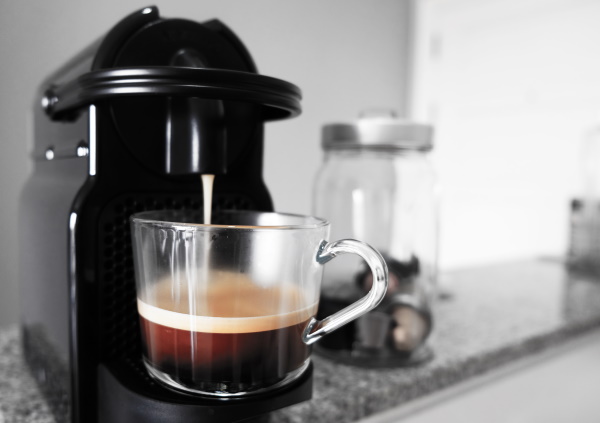 A Nespresso machine in the kitchen
