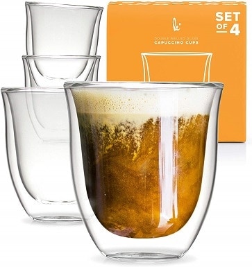 Kitchables Glass Cappuccino Cups Double Walled