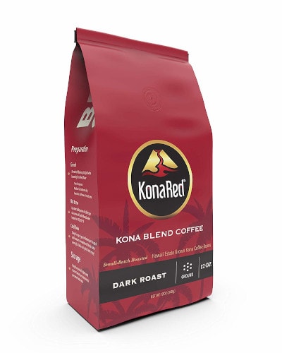 KonaRed Premium Hawaiian Kona Blend Coffee - Ground - Dark Roast