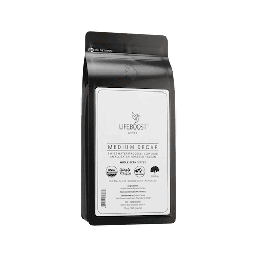 Lifeboost decaf coffee medium roast
