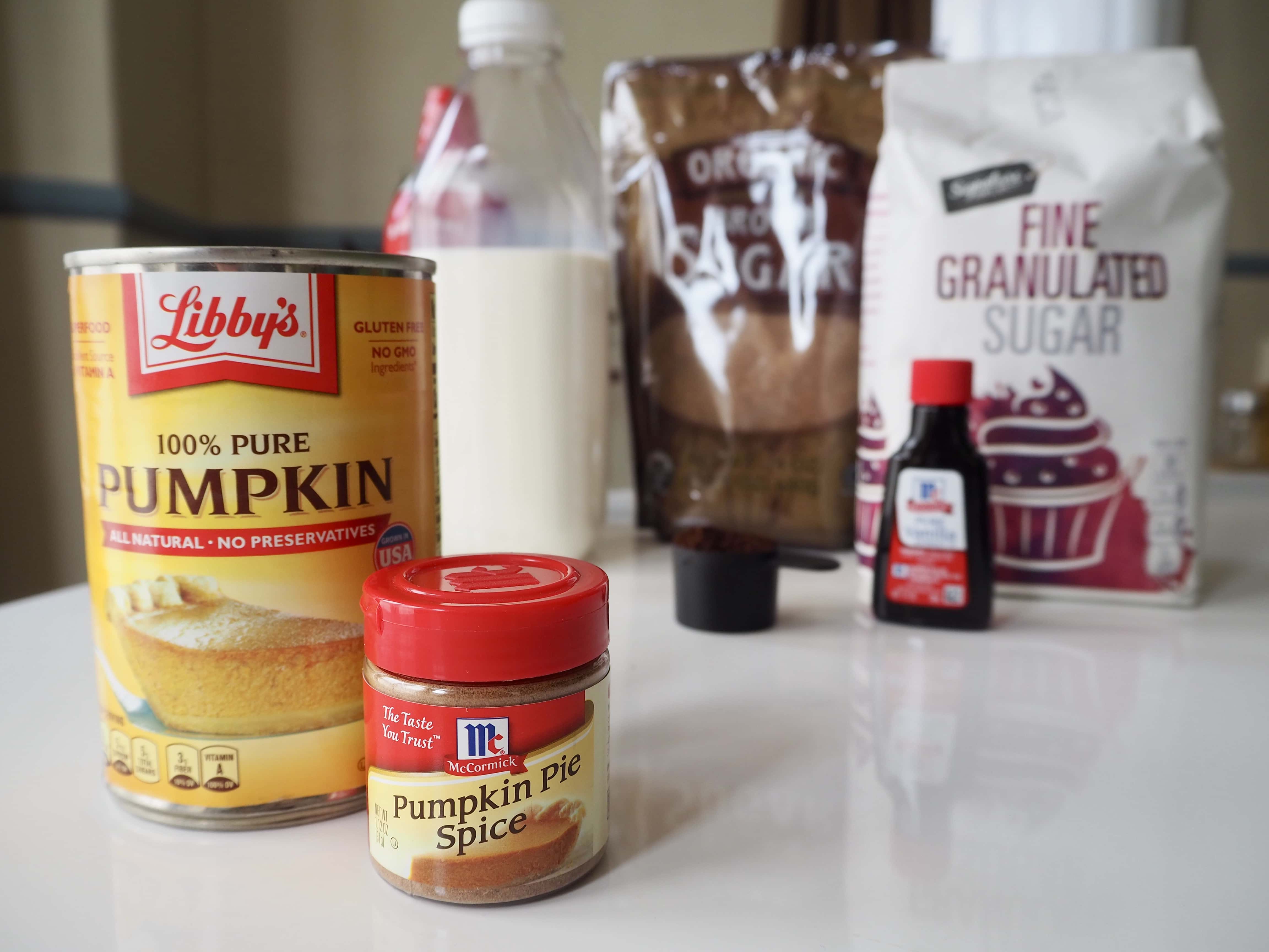 Pumpkin spice latte ingredients