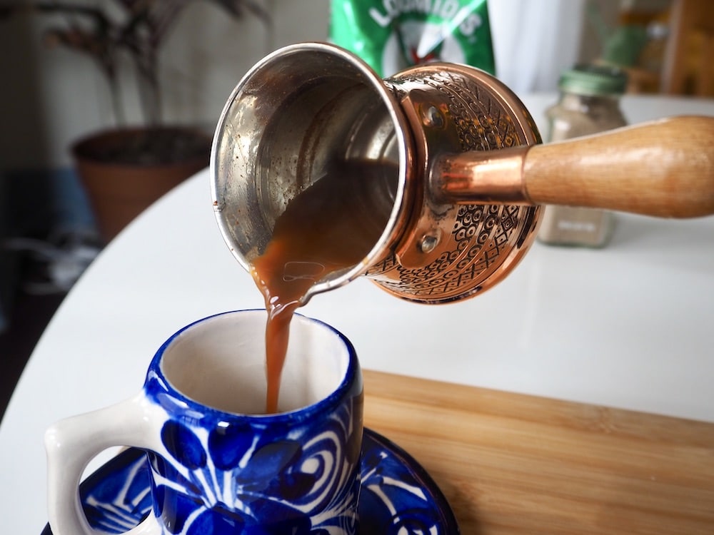 Serving Greek coffee