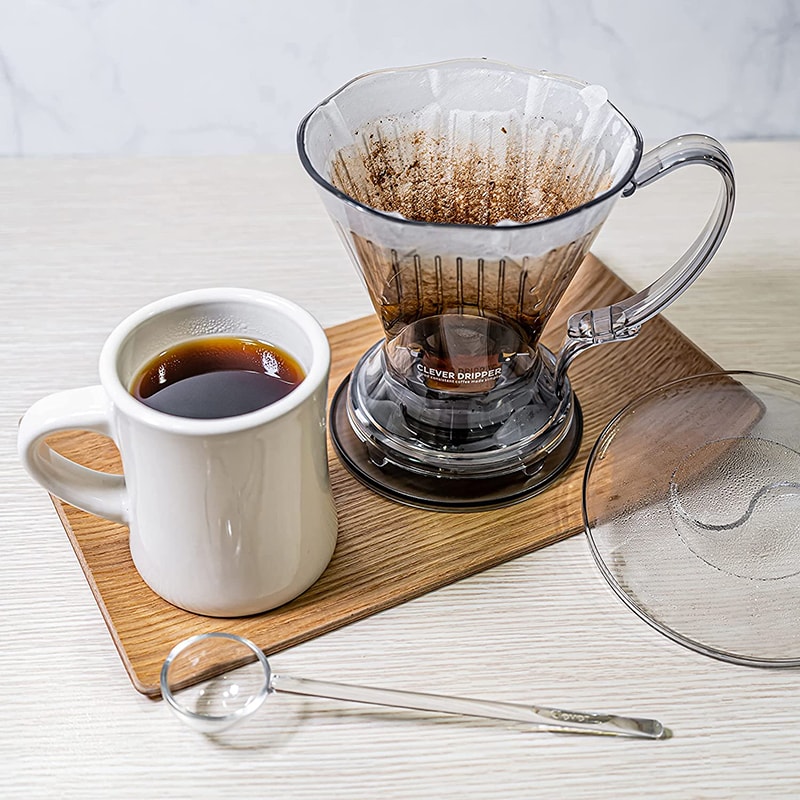 actual use of Clever Coffee Dripper, Pour Over Coffee Maker with Filters