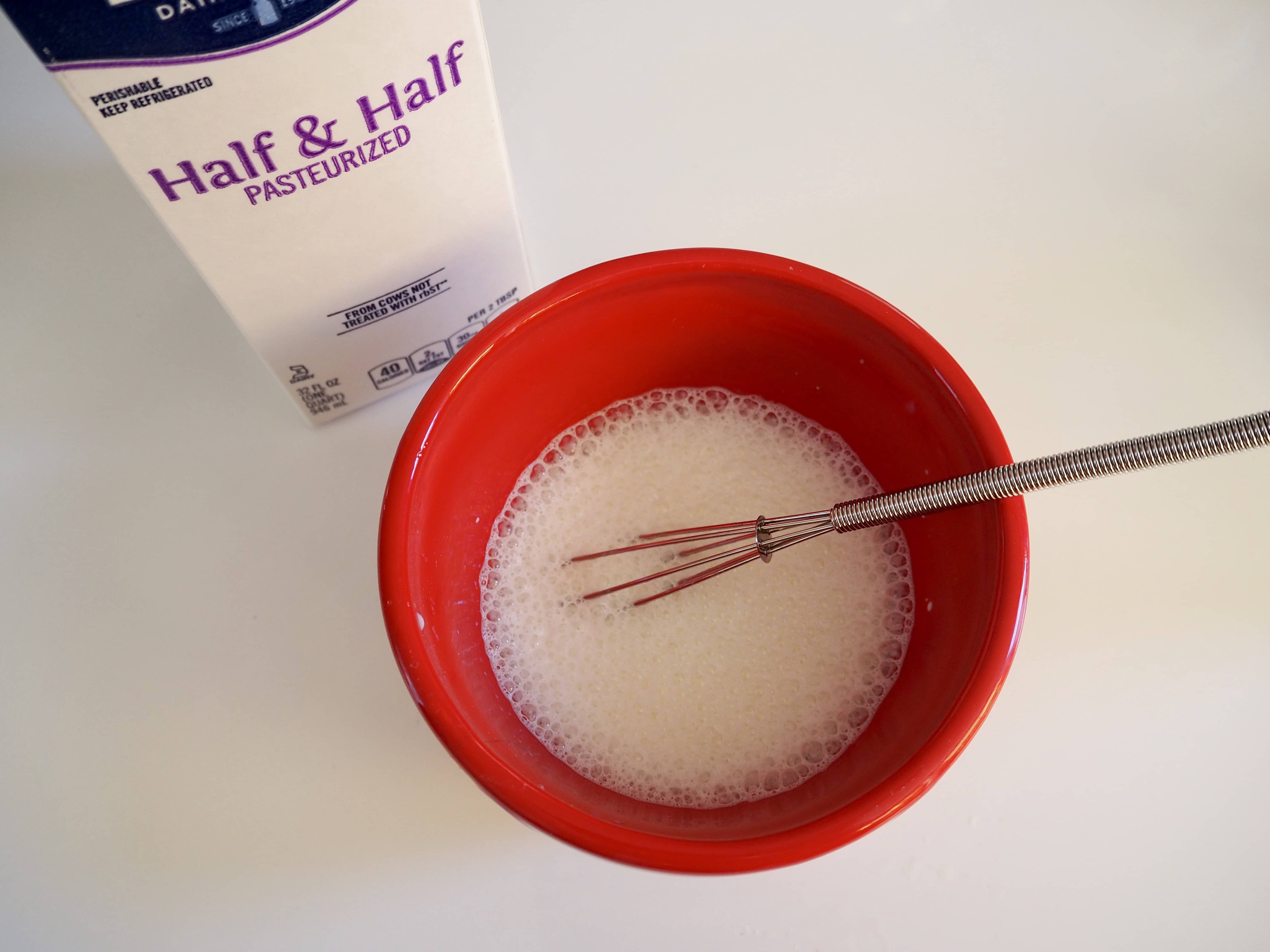 half and half frothing
