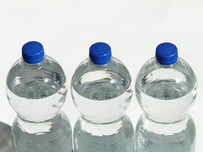 three bottles of water