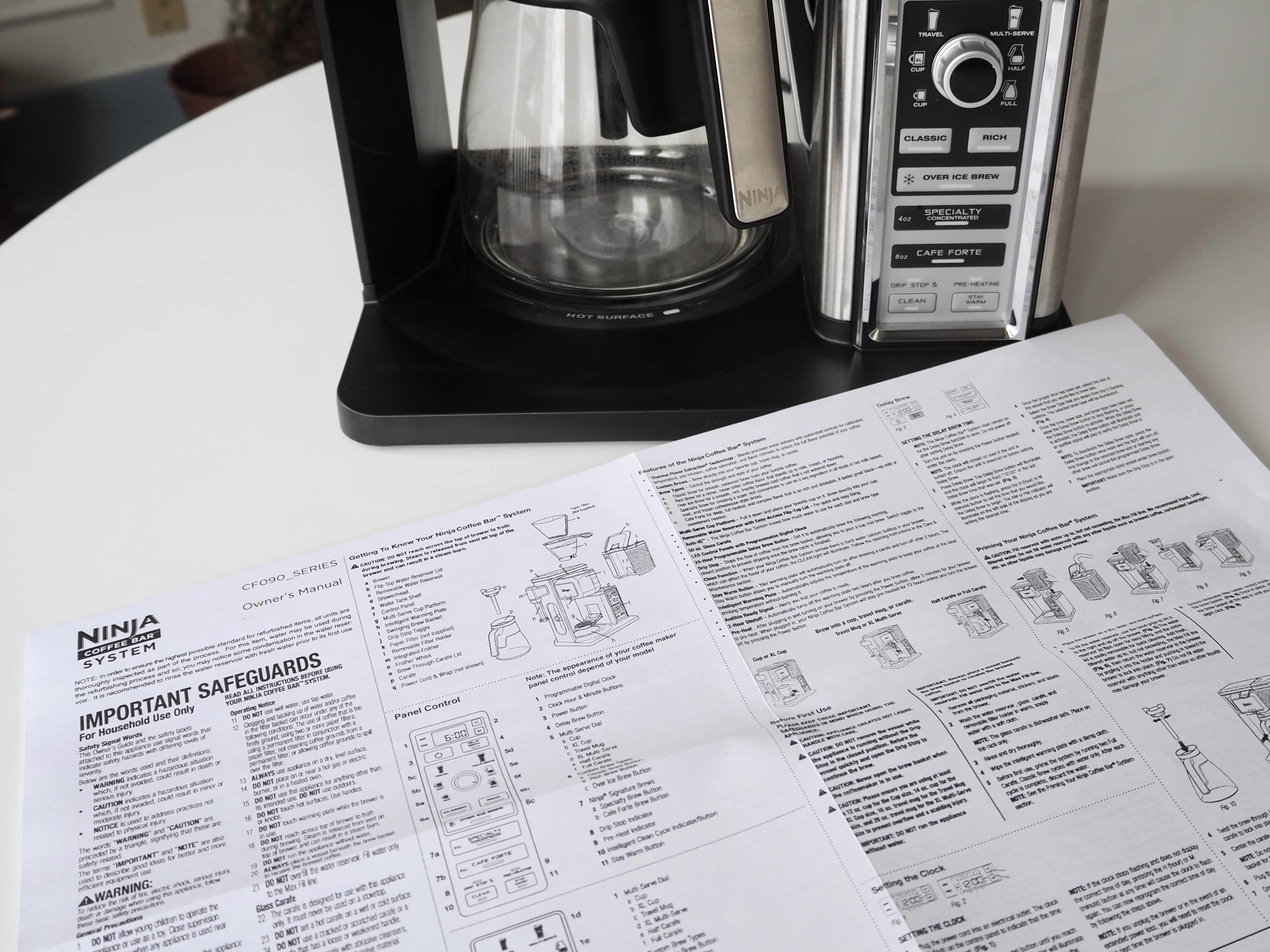 Ninja Coffee Bar user guide warranty