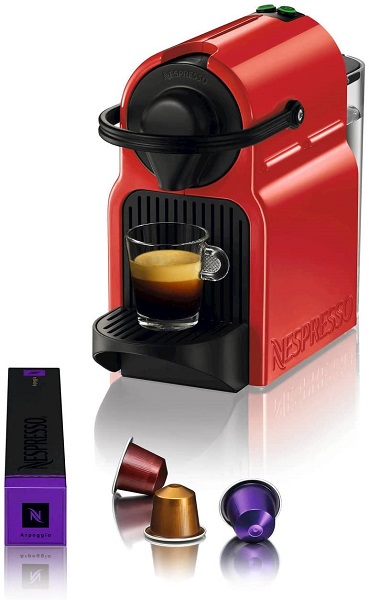 Nespresso Inissia red with capsule