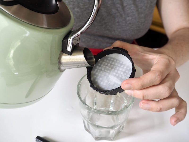 Rinse the AeroPress filter
