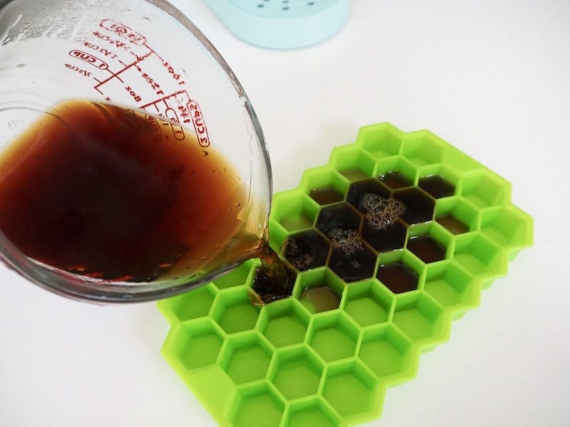 coffee iced cubes pouring