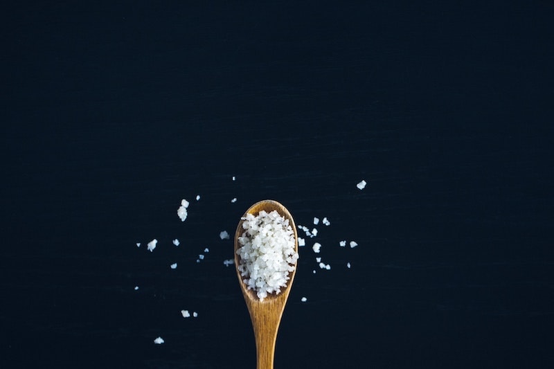 salt in a spoon