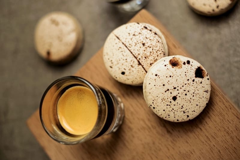 espresso and macarons