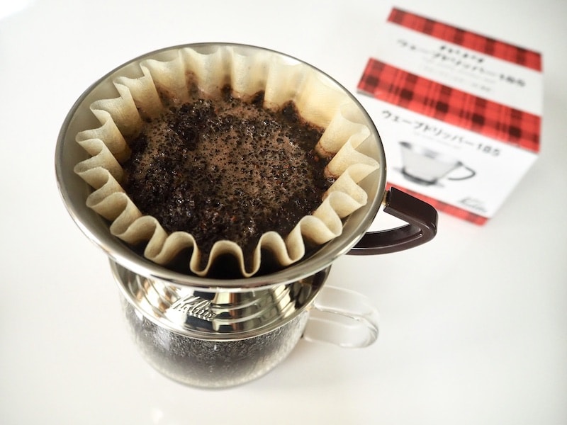 Kalita Wave coffee bloom