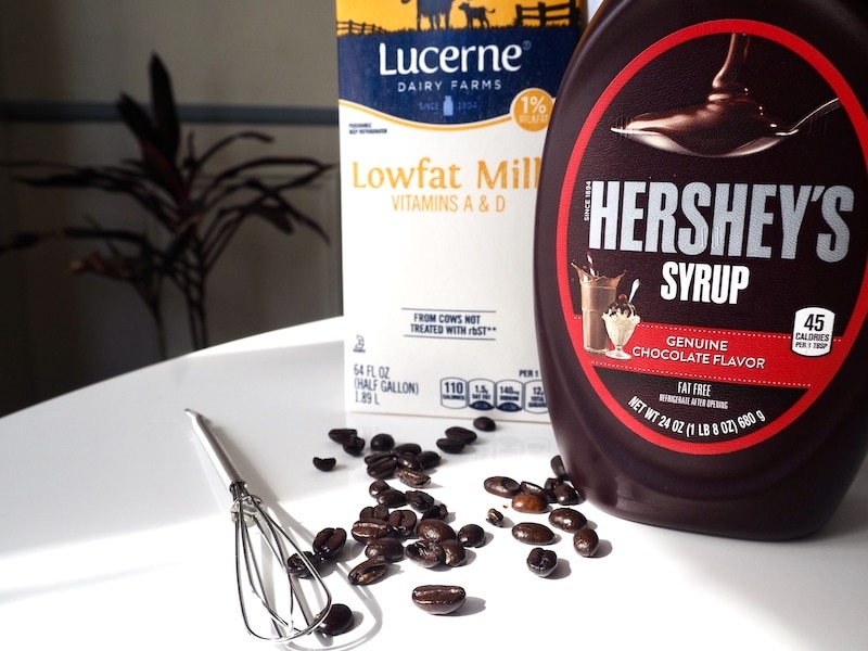 iced mocha ingredients chocolate syrup