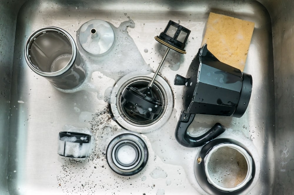 Black Mocca pot and France press coffee maker parts