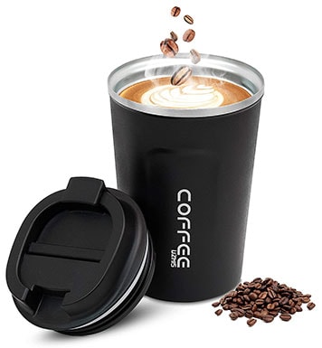 UZMIS Coffee Cup, Stainless Steel Insulated &amp; Reusable Travel Mug