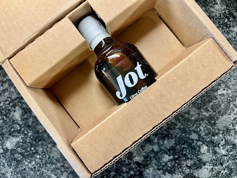 Jot coffee bottle in packaging